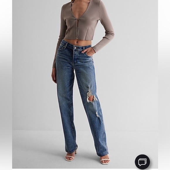 NWOT Express Cutout Cropped Cardigan M/L - Picture 3 of 8